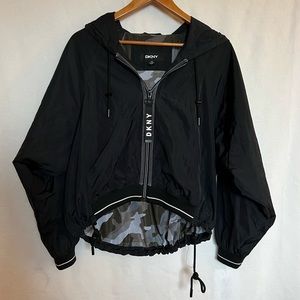 DKNY Cropped Windbreaker Zip Jacket